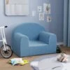Divano Per Bambini - Divano Relax Sofa Blu In Morbido Peluche BV173515 - BonneVie -Cameretta Per Bambini 91515858 1