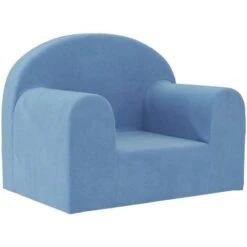 Divano Per Bambini - Divano Relax Sofa Blu In Morbido Peluche BV173515 - BonneVie -Cameretta Per Bambini 91515858 2