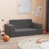 Divano Per Bambini A 2 Posti - Divano Relax Sofa Antracite In Morbido Peluche BV195002 - BonneVie -Cameretta Per Bambini 91515862 1