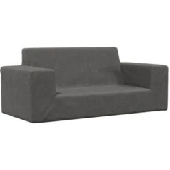Divano Per Bambini A 2 Posti - Divano Relax Sofa Antracite In Morbido Peluche BV195002 - BonneVie -Cameretta Per Bambini 91515862 2