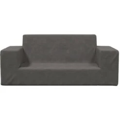 Divano Per Bambini A 2 Posti - Divano Relax Sofa Antracite In Morbido Peluche BV195002 - BonneVie -Cameretta Per Bambini 91515862 3
