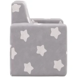 Divano Per Bambini - Divano Relax Sofa Grigio Chiaro Con Stelle In Morbido Peluche BV592766 - BonneVie -Cameretta Per Bambini 91515876 4