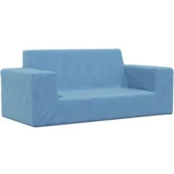 Divano Per Bambini A 2 Posti - Divano Relax Sofa Blu In Morbido Peluche BV291713 - BonneVie -Cameretta Per Bambini 91515882 2