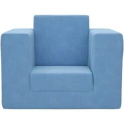 Divano Per Bambini - Divano Relax Sofa Blu In Morbido Peluche BV925014 - BonneVie -Cameretta Per Bambini 91515887 3
