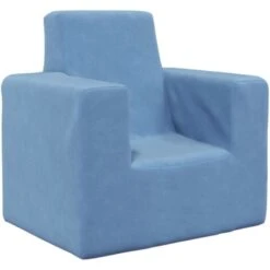 Divano Per Bambini - Divano Relax Sofa Blu In Morbido Peluche BV754272 - BonneVie -Cameretta Per Bambini 91515888 2