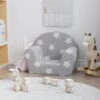 Divano Per Bambini - Divano Relax Sofa Grigio Chiaro Con Stelle In Morbido Peluche BV500118 - BonneVie -Cameretta Per Bambini 91515912 1