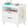 Nova Elegante E Moderno Fasciatoio Bianco Con Scomparto 2 Cassetti E 3 Ganci -Cameretta Per Bambini 91624990 1