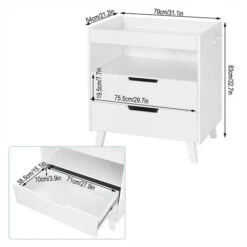 Nova Elegante E Moderno Fasciatoio Bianco Con Scomparto 2 Cassetti E 3 Ganci -Cameretta Per Bambini 91624990 3