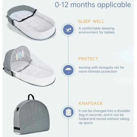 Lettino Da Viaggio Per Bambini Con Baldacchino In Zanzariera, Lettino Pieghevole Con Zanzariera, Cotone Traspirante, Lettino Da Viaggio Bionico, Nido Coccoloso, Repellente Per Zanzare, Lettino Portati 4 Lettino Da Viaggio Per Bambini Con Baldacchino In Zanzariera, Lettino Pieghevole Con Zanzariera, Cotone Traspirante, Lettino Da Viaggio Bionico, Nido Coccoloso, Repellente Per Zanzare, Lettino Portati - immagine 2