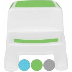 Sgabello Per Bambini, Sgabello Per Bambini, Sgabello Piccolo In Plastica, Sgabello Per Bambini Antiscivolo A 2 Gradini Per Vasino/Bagno/Cucina Verde
