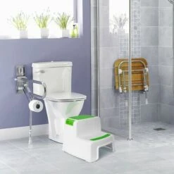 Sgabello Per Bambini, Sgabello Per Bambini, Sgabello Piccolo In Plastica, Sgabello Per Bambini Antiscivolo A 2 Gradini Per Vasino/Bagno/Cucina Verde -Cameretta Per Bambini 94162475 4