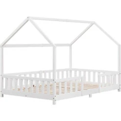 Nova Letto Dal Design Unico Con Struttura Bianca A Forma Di Casetta Varie Misure Colore : 120x200 Cm -Cameretta Per Bambini 94577312 2