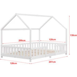 Nova Letto Dal Design Unico Con Struttura Bianca A Forma Di Casetta Varie Misure Colore : 120x200 Cm -Cameretta Per Bambini 94577312 3