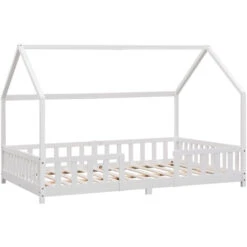 Nova Letto Dal Design Unico Con Struttura Bianca A Forma Di Casetta Varie Misure Colore : 120x200 Cm -Cameretta Per Bambini 94577312 4