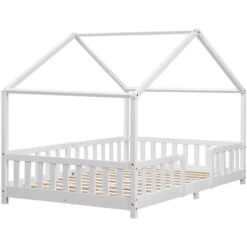 Nova Letto A Forma Di Casetta Con Barriere Laterali E Telaio Bianco Varie Misure Colore : 120x200 Cm 8 Nova Letto A Forma Di Casetta Con Barriere Laterali E Telaio Bianco Varie Misure Colore : 120x200 Cm -Cameretta Per Bambini 94577457 2