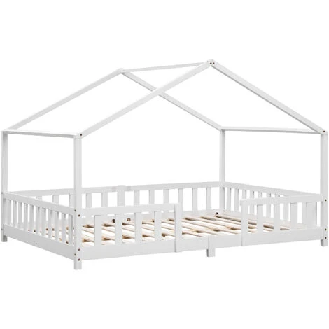 Nova Letto A Forma Di Casetta Con Barriere Laterali E Telaio Bianco Varie Misure Colore : 120x200 Cm 6 Nova Letto A Forma Di Casetta Con Barriere Laterali E Telaio Bianco Varie Misure Colore : 120x200 Cm - immagine 4