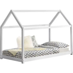 Nova Letto Per Bambini A Forma Di Casetta Telaio Robusto 200x90cm Vari Colori Dimensioni : Bianco Opaco -Cameretta Per Bambini 94577770 2