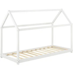 Nova Letto Per Bambini A Forma Di Casetta Telaio Robusto 200x90cm Vari Colori Dimensioni : Bianco Opaco -Cameretta Per Bambini 94577770 4