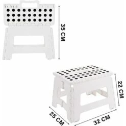 Sgabello Pieghevole - Altezza 9" Per Bambini E Adulti, Cucina, Giardino, Bagno (Bianco) -Cameretta Per Bambini 94723075 4