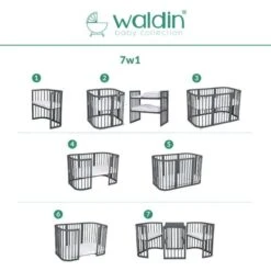 Waldin® Lettino Legno 7in1 Con Materasso, Culla Per Bambini Espandibile:Senza Set Di Tessuti, Legno Grafite 9 Waldin® Lettino Legno 7in1 Con Materasso, Culla Per Bambini Espandibile:Senza Set Di Tessuti, Legno Grafite -Cameretta Per Bambini 95181333 3