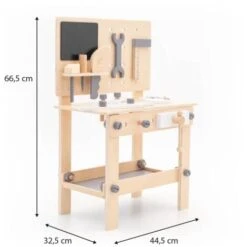 Banco Da Lavoro Giocattolo Montessori Robincool Workstation 44,5x32,5x66,5 Cm In Legno Eco Accessori Inclusi -Cameretta Per Bambini 95204809 4