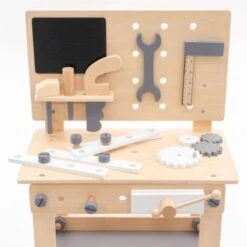 Banco Da Lavoro Giocattolo Montessori Robincool Workstation 44,5x32,5x66,5 Cm In Legno Eco Accessori Inclusi -Cameretta Per Bambini 95204809 5