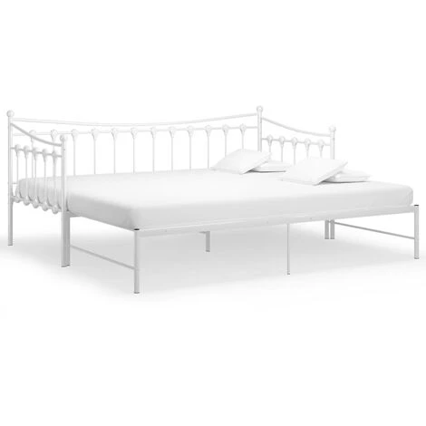 Nova Divano Letto Dotato Di Piano Estraibile In Metallo Vari Colori 90x200cm Colore : Bianco 4 Nova Divano Letto Dotato Di Piano Estraibile In Metallo Vari Colori 90x200cm Colore : Bianco - immagine 2