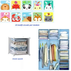 Scaffali Per Bambini In Plastica Blu, Armadietti A 12 Cubi Mobili Per Riporre Vestiti, Scarpe, Giocattoli, Cartoni Animati -Cameretta Per Bambini 95548274 4