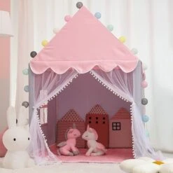 Princess Play Tent Large Pink Princess Castle Tenda Interna Regalo Con Borsa Per Il Trasporto -Cameretta Per Bambini 95548352 5