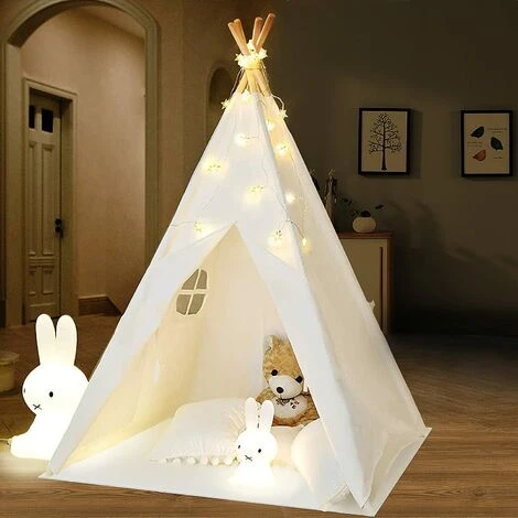 Tenda Da Gioco Teepee Con Tenda A Ghirlanda Grande Casa Per Tenda Portatile Per Interni Ed Esterni In Tela Bianca Indiana Teepee 3 Tenda Da Gioco Teepee Con Tenda A Ghirlanda Grande Casa Per Tenda Portatile Per Interni Ed Esterni In Tela Bianca Indiana Teepee