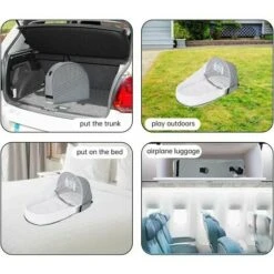 Culla Pieghevole Con Zanzariera Lettino Da Viaggio Bionico Cotone Traspirante Nido Abbraccio Repellente Per Zanzare Culla Portatile Per 0-36 Mesi (grigio.) Lettino Da Viaggio Per Neonato Con Zanzarier -Cameretta Per Bambini 95768003 3