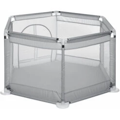 Barriera Per Box Per Bambini A 6 Pannelli Centro Attività Per Bambini Grigio