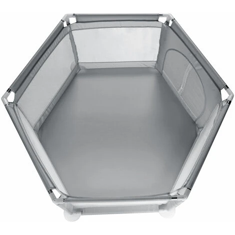 Barriera Per Box Per Bambini A 6 Pannelli Centro Attività Per Bambini Grigio 4 Barriera Per Box Per Bambini A 6 Pannelli Centro Attività Per Bambini Grigio - immagine 2