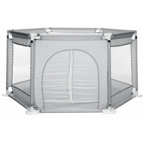 Barriera Per Box Per Bambini A 6 Pannelli Centro Attività Per Bambini Grigio 5 Barriera Per Box Per Bambini A 6 Pannelli Centro Attività Per Bambini Grigio - immagine 3