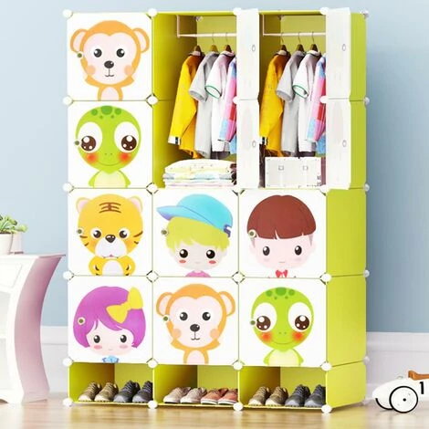 Armadio Guardaroba Modulare Cameretta Bambini 15 Cubi Scarpiera E Appediabiti 4 Armadio Guardaroba Modulare Cameretta Bambini 15 Cubi Scarpiera E Appediabiti - immagine 2