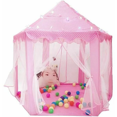 Tenda Da Gioco Per Bambini, Tenda Da Gioco, Con Rete, Tenda Da Castello Principessa Per Interni Ed Esterni, Per Un Massimo Di 3 Bambini, Φ140 Cm, Rosa, 4 Tenda Da Gioco Per Bambini, Tenda Da Gioco, Con Rete, Tenda Da Castello Principessa Per Interni Ed Esterni, Per Un Massimo Di 3 Bambini, Φ140 Cm, Rosa, - immagine 2