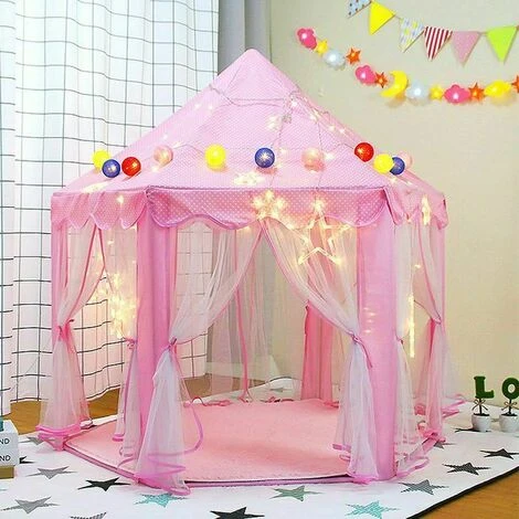 Tenda Da Gioco Per Bambini, Tenda Da Gioco, Con Rete, Tenda Da Castello Principessa Per Interni Ed Esterni, Per Un Massimo Di 3 Bambini, Φ140 Cm, Rosa, 6 Tenda Da Gioco Per Bambini, Tenda Da Gioco, Con Rete, Tenda Da Castello Principessa Per Interni Ed Esterni, Per Un Massimo Di 3 Bambini, Φ140 Cm, Rosa, - immagine 4