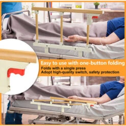 Randaco Sponda Letto Ribaltabile Per Anziani, Parapetto Letto Per Adulti Disabili, Sponda Sicurezza Da Portatile, Barriera Per Letto In Metallo 70x40cm -Cameretta Per Bambini 96518676 5