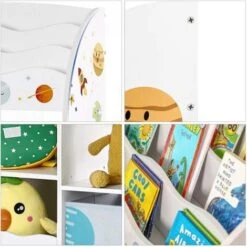 Songmics Organizzatore Per Giocattoli, Libreria Per Bambini, Scaffale Multifunzionale Con 2 Scatole Portaoggetti, Alta Capacità, Per Camera Dei Giochi, Camera Da Letto, Soggiorno, Bianco -Cameretta Per Bambini 96923111 4