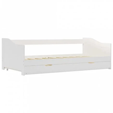 Divano Letto A Scomparsa In Legno Di Pino Bianco 90x200 Cm 5 Divano Letto A Scomparsa In Legno Di Pino Bianco 90x200 Cm - immagine 3