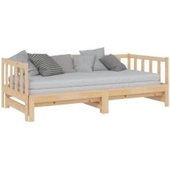 Nova Divano Letto Con Piano Estraibile In Legno Di Pino 90x200 Cm Vari Colori Colore : Marrone -Cameretta Per Bambini 98438055 4