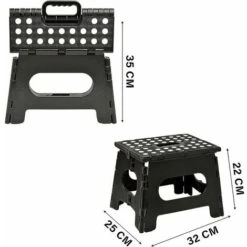 Sgabello Pieghevole - Altezza 9" Per Bambini E Adulti, Cucina, Giardino, Bagno (Nero) -Cameretta Per Bambini 98713329 4