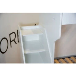 SMART120 - Letto A Castello Con Letto Inferiore 1piazza E Mezza Con Scaletta Contenitore Indipendente - Bianco E Verde Petrolio -Cameretta Per Bambini 99586975 3