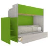 WOODY - Letto A Castello Minimal Con Gradinata Contenitiva A Giorno - Bianco Effetto Legno E Verde Mela 1 WOODY - Letto A Castello Minimal Con Gradinata Contenitiva A Giorno - Bianco Effetto Legno E Verde Mela -Cameretta Per Bambini 99586987 1