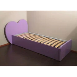 CUPIDO120R - Letto Cameretta A Cuore 120x190 Con Secondo Letto Estraibile E Testata Personalizzabile.Rete Inclusa - Salvia -Cameretta Per Bambini 99586988 4