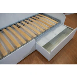 SMART - Letto A Castello Con Secondo Letto Estraibile Con Scaletta Contenitore Indipendente - Bianco E Verde Petrolio -Cameretta Per Bambini 99587037 5