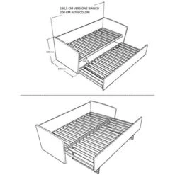 600 - Divano Letto Sagomato Singolo 80x190 Con Secondo Letto Estraibile - Salvia -Cameretta Per Bambini 99587041 3