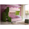 SMART120 - Letto A Castello Con Letto Inferiore 1piazza E Mezza Con Scaletta Contenitore Indipendente - Bianco E Salvia