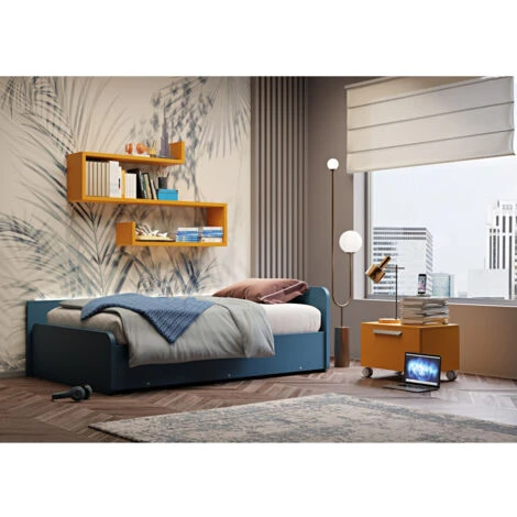 864R - Letto Cameretta 120x190 1piazza E Mezzo Con Secondo Letto Estraibile E Testate Personalizzabili.Reti Incluse - Salvia 4 864R - Letto Cameretta 120x190 1piazza E Mezzo Con Secondo Letto Estraibile E Testate Personalizzabili.Reti Incluse - Salvia - immagine 2