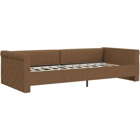 Letto Singolo Con Materasso Moderno Dormeuse USB Marrone In Tessuto 90x200 Cm ITD27156 6 Letto Singolo Con Materasso Moderno Dormeuse USB Marrone In Tessuto 90x200 Cm ITD27156 - immagine 4